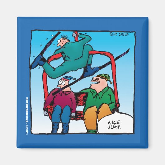 Aimant Nice Jump Funny Skiers Cartoon (Devant)
