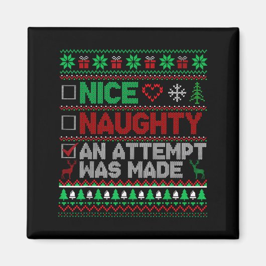 Aimant Nice Naughty An Attempt Was Made Christmas List Sa (Devant)