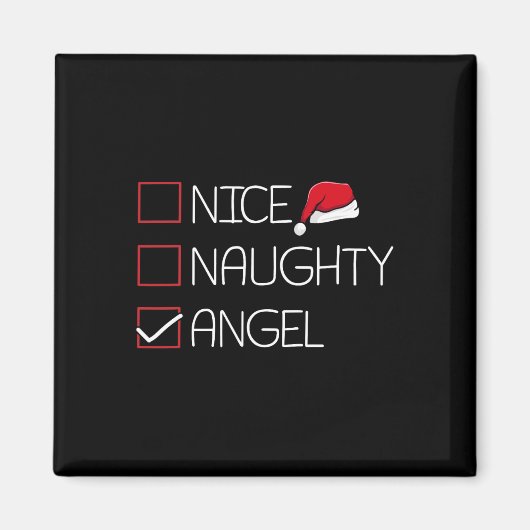 Aimant Nice Naughty Angel Noël Pyjama Drôle Humour X- (Devant)