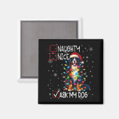 Aimant Nice Naughty Ask My Dog Christmas List Xmas (Recto/Verso)