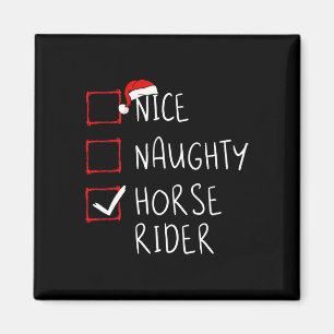 Aimant Nice Naughty Horse Rider Liste Noël Père Noël Clau