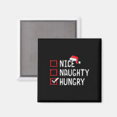 Aimant Nice Naughty Hungry Christmas Liste (Recto/Verso)