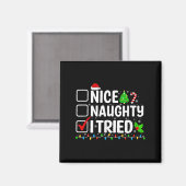 Aimant Nice Naughty I Tried Christmas List Family Xmas Pa (Recto/Verso)
