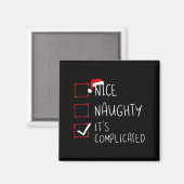Aimant Nice Naughty Its Complicated Christmas List Santa  (Recto/Verso)