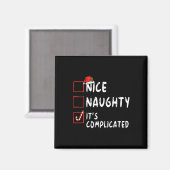 Aimant Nice Naughty It's Complicated Christmas List Santa (Recto/Verso)