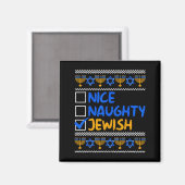 Aimant Nice Naughty Jewish Ugly Hanukkah Chanukah Sweater (Recto/Verso)