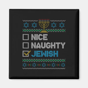 Aimant Nice Naughty Juif Laid Noël Sweater Funny H