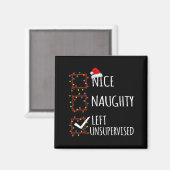 Aimant Nice Naughty Left Unsupervised Christmas List Funn (Recto/Verso)