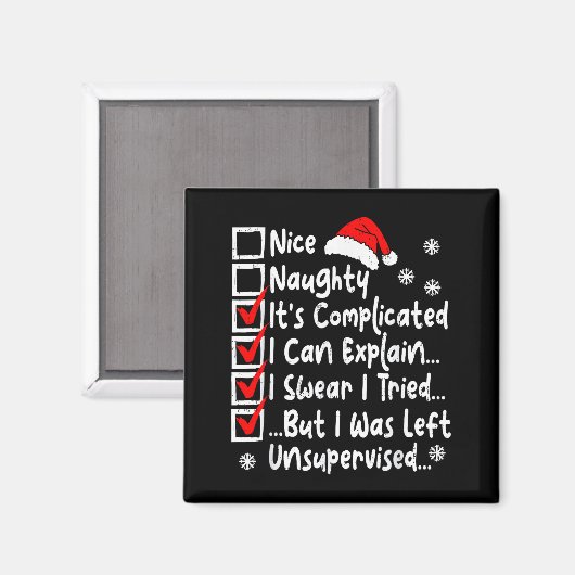 Aimant Nice Naughty Multi Checklist Funny Christmas List (Recto/Verso)