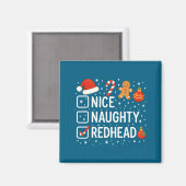 Aimant Nice Naughty Redhead Funny Christmas Quote  (Recto/Verso)
