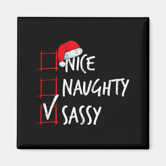 Aimant Nice Naughty Sy Christmas List Santa Costume Xmas (Devant)