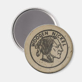 Aimant Nickle de tête indienne en bois, ajouter du texte (Recto/Verso)