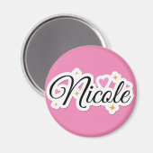 Aimant Nicole nom mignon design (Recto/Verso)