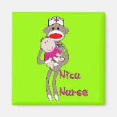 Aimant Nicu Nurse Sock Singe Design Cadeaux (Devant)