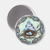 Aimant Nid de geai bleu  (Recto/Verso)