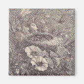 Aimant Nid, Fleurs et Papillon (Devant)