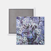 Aimant NID OISEAU, bleu blanc (Recto/Verso)