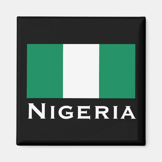Aimant Nigeria avec le drapeau nigérian (Afrique de l'Oue (Devant)
