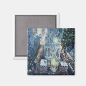 Aimant "Nightlights New York" Aquarelle Art (Recto/Verso)