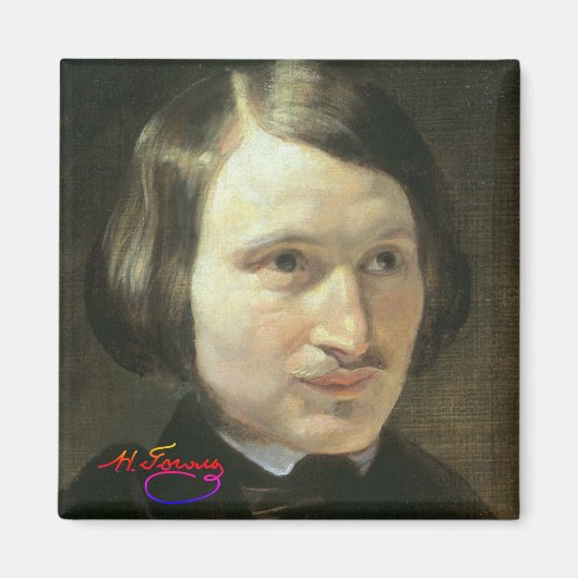 Aimant Nikolai Gogol Portrait et signature (Devant)