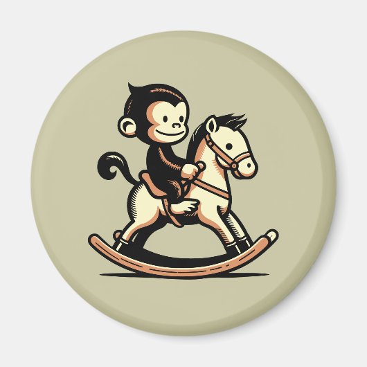 Aimant N'Importe Quel Singe Couleur Sur Cheval À Rocher (Devant)