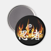 Aimant Ninja en feu (Recto/Verso)