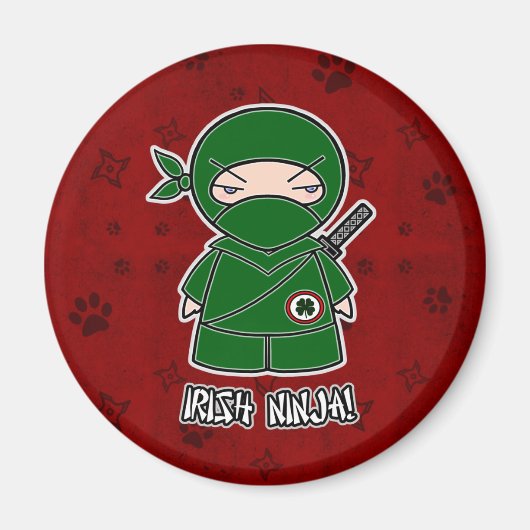 Aimant Ninja irlandais ! En rouge (Devant)