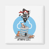 Aimant Ninja Kitty avec souris (Devant)
