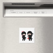Aimant Ninja Pair, un garçon et une fille (In Situ (Lave-vaisselle))
