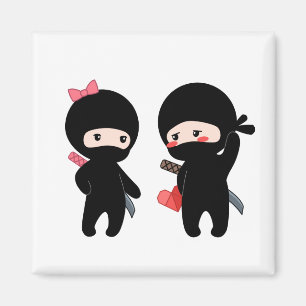 Aimant Ninja Pair, un garçon et une fille
