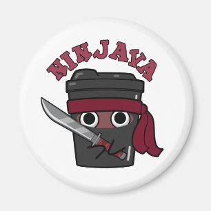 Aimant Ninjava Funny Ninja Java Pun café