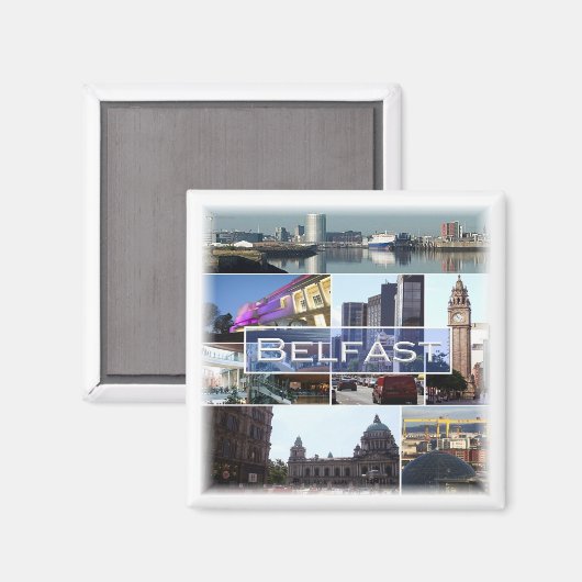 Aimant NIR008 BELFAST, Irlande du Nord, Fridge (Recto/Verso)