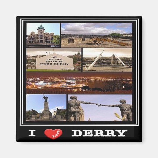 Aimant NIR015 DERRY "I LOVE", Irlande du Nord, Fridge (Devant)