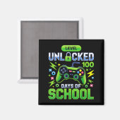 Aimant Niveau 100 Jours D'école Débloqué Jeu Vidéo Drôle (Recto/Verso)