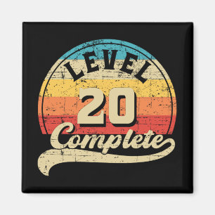 Aimant Niveau 20 Gamer Complet Tee 20e Mariage Anniversa