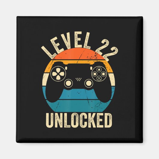 Aimant Niveau 22 Déverrouillé Jeu vidéo 22e Anniversaire (Devant)