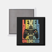 Aimant Niveau 40 Jeu vidéo déverrouillé Jeu 40e Anniversa (Recto/Verso)