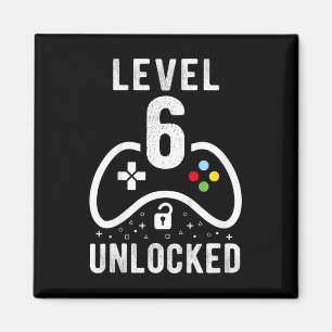 Aimant Niveau 6 Jeu vidéo déverrouillé 6e cadeau d'annive
