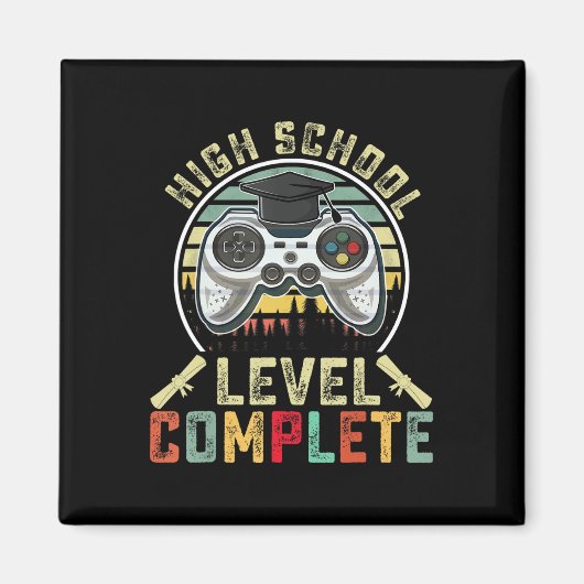 Aimant Niveau lycée Complet Gamer School Graduation (Devant)