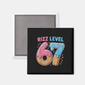 Aimant Niveau Rizz 67 Génération Alpha d'argot 67e Numéro (Recto/Verso)