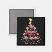 Aimant Nk Flamingo Christmas Tree Santa Flamingo Holiday (Recto/Verso)