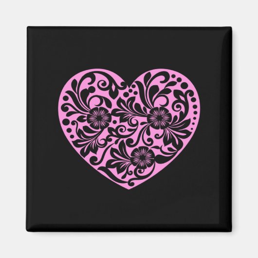 Aimant Nk Heart With Flowers Cut Out Cute Valentine Fav  (Devant)