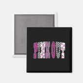 Aimant Nk Out Leopard Checkered Breast Cancer Football Ga (Recto/Verso)