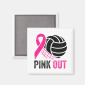 Aimant Nk Out Volleyball Breast Cancer Awareness Nk Ribbo (Recto/Verso)