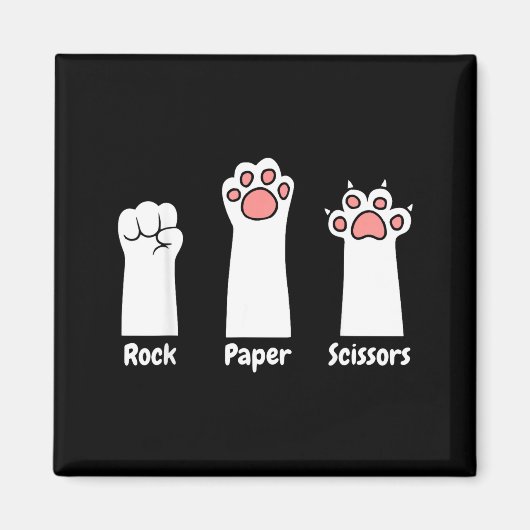 Aimant Nk Paw Prints Pet Lover Rock Paper Scissors Hand G (Devant)
