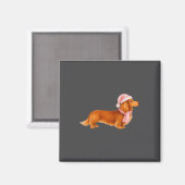 Aimant Nk Santa Red Long Haired Dachshund Christmas  (Recto/Verso)