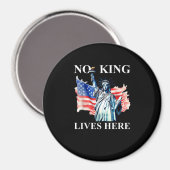 Aimant No King Lives in America Freedom Flag Patriotic (Recto/Verso)