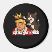 Aimant No Kings Anti Cats Funny Classic Style (Devant)