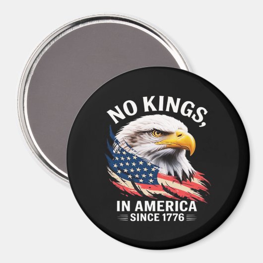 Aimant No Kings In America Classic Retro Graphic Design (Recto/Verso)