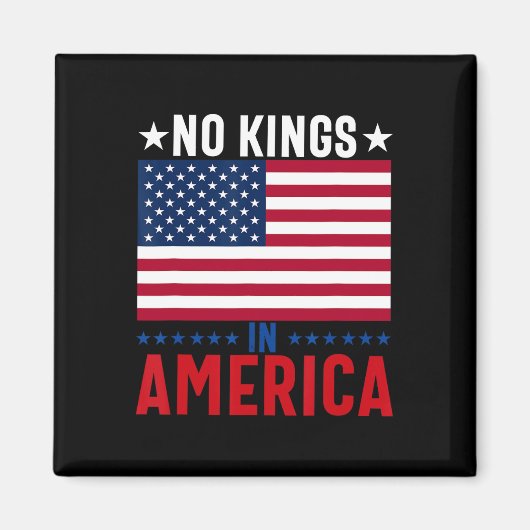 Aimant No Kings In America Flag Protest Save Democracy 5 (Devant)